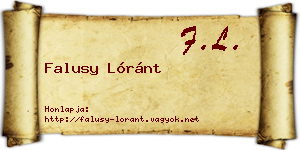 Falusy Lóránt névjegykártya