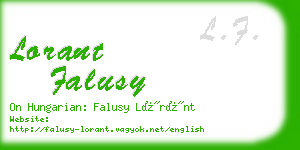 lorant falusy business card